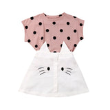 Baby Kids Girls Summer Conjunto gatinha